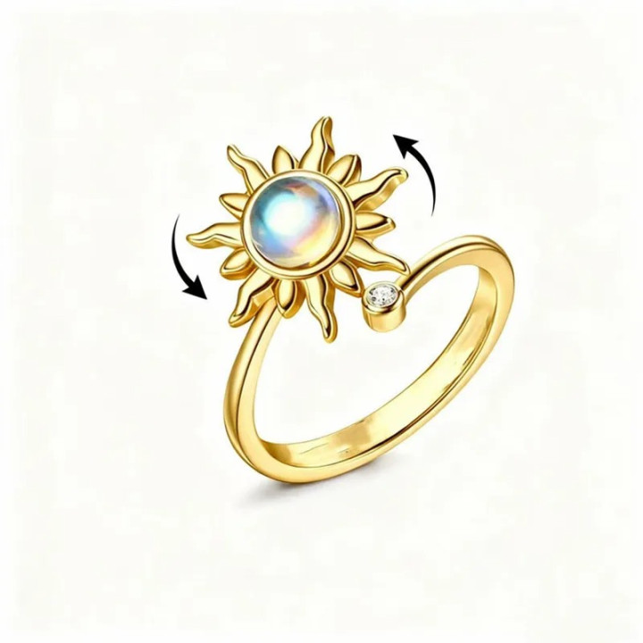 Pierścionek SPINNER Słońce antystresowy REGULOWANY fidget  damski